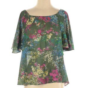 Jack Women's Green Floral Blouse, Size S